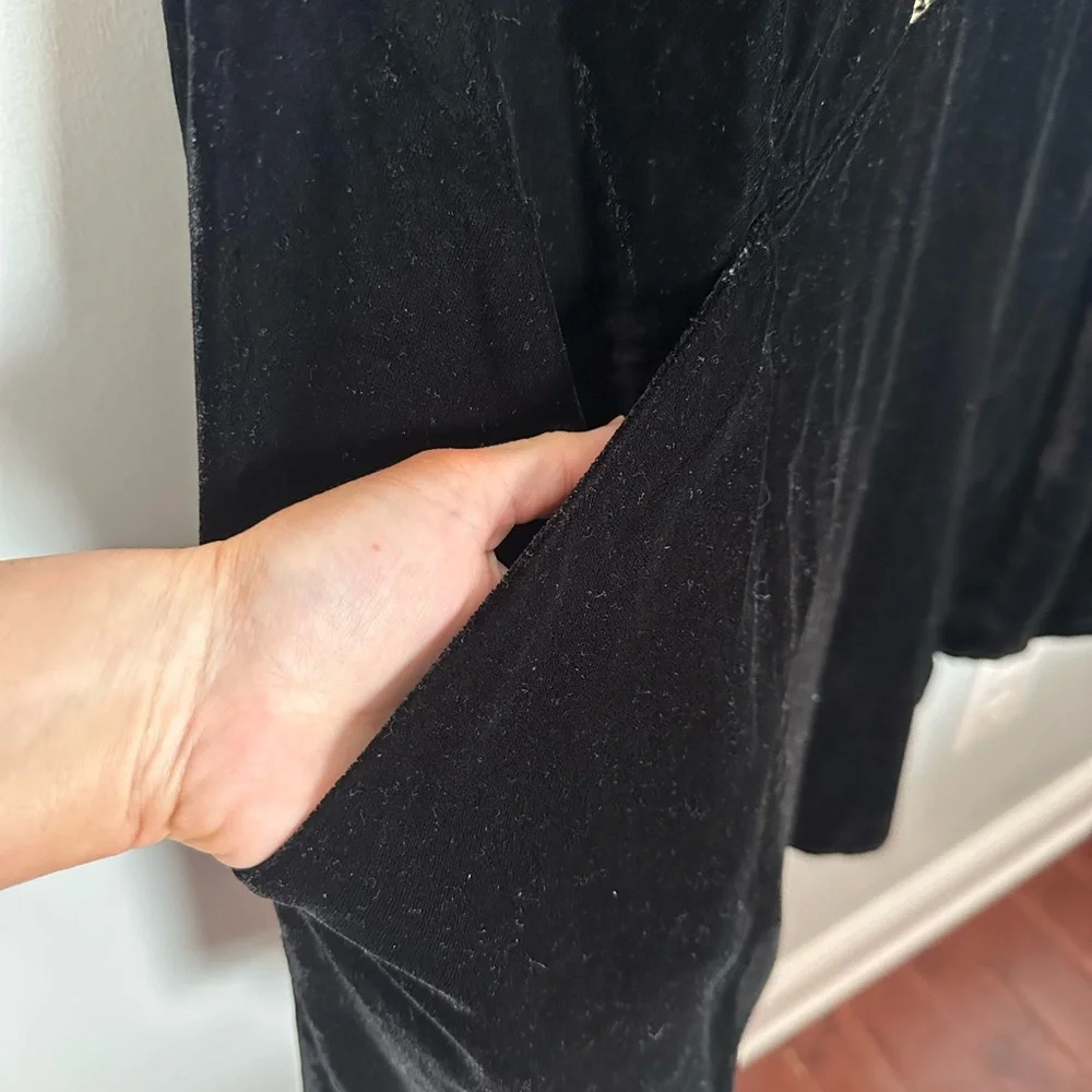 Free People velvet dress with floral embroidery - Picture 4 of 7